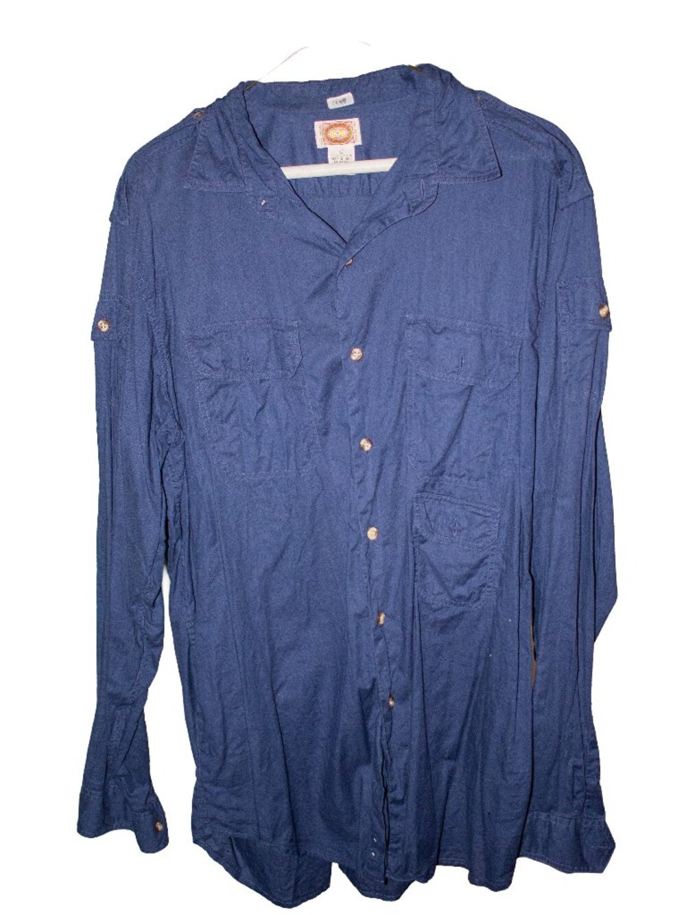 Banana Republic Bombay Shirt Mens Large Blue Untucked Utility